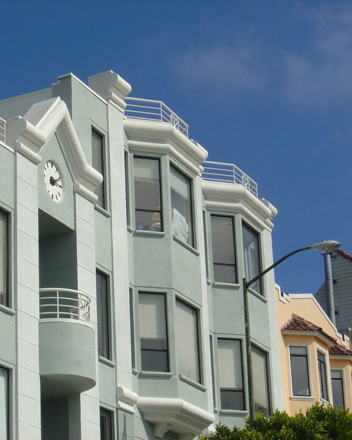 Projecting bay windows on closely spaced San Francisco homes